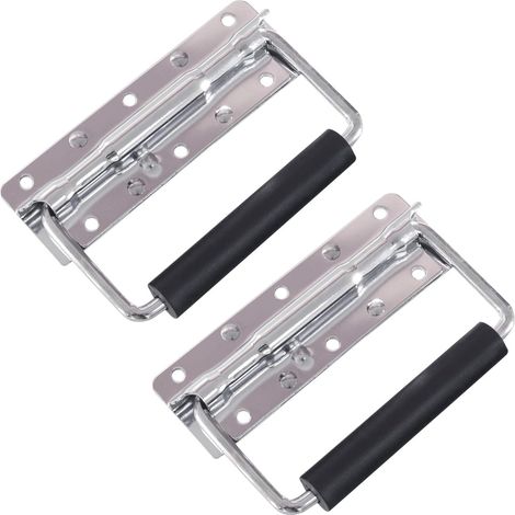 Set mit 2 klappbaren Federgriffen (12 x 4 cm) mit 6 Löchern