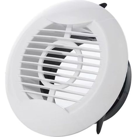 Grille d'aération ronde en ABS, à persiennes avec écran intégré pour salle de bain, bureau et cuisine (lame droite neuve de 100 mm) (1/5)