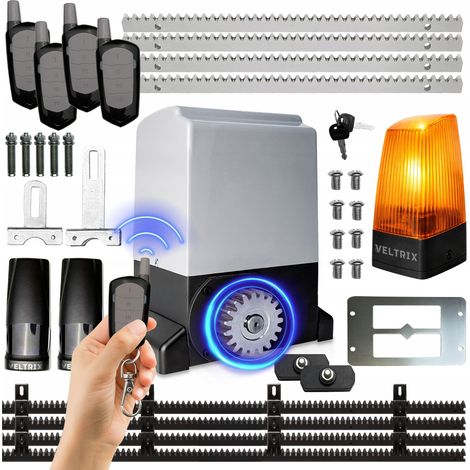 Motore per cancello scorrevole - 1500 kg - 4 telecomandi - Illuminazione a LED - Automatico (1/5)