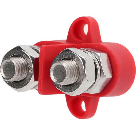 Bornier de distribution d'alimentation M10 3/8 po à double borne isolée pour voiture, remorque, bateau, CC 48 V (1/5)