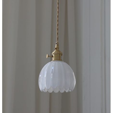Schlichte skandinavische Wandleuchte im Retro-Stil, Glasschirm, E26-Fassung, weiß, Leuchtmittel nicht enthalten (1/5)