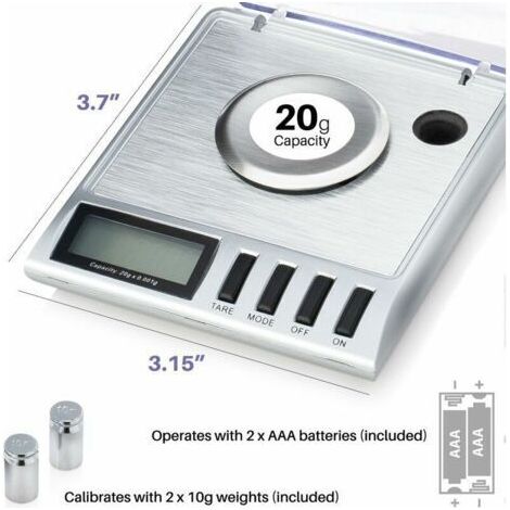 Balance intelligente numérique haute précision 0.001-20g. Idéale pour peser les pierres précieuses, les bijoux et autres objets précieux (1/3)