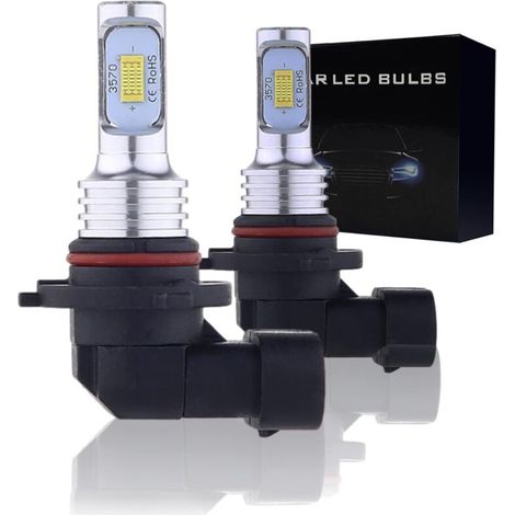 Ampoules LED HB4 9006 Feux Antibrouillard CSP 6000K Blanc Froid 4000LM 12V Plug and Play pour Voiture et Camion Lot de 2 (1/4)