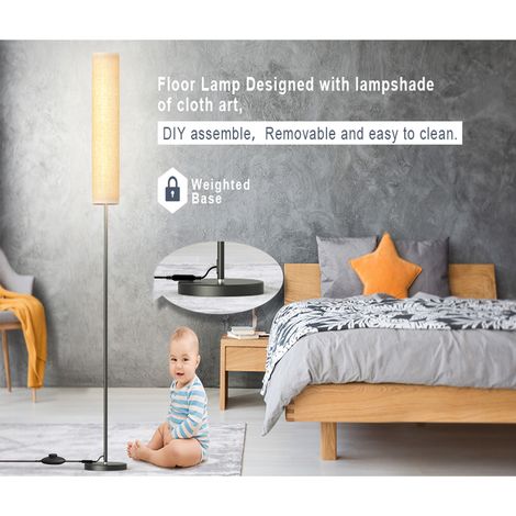 Moderne LED-Stehlampe mit 4 Farbtemperaturen, stufenloser Dimmung, Fernbedienung, 2800K7000K, zweifarbige Leuchtstoffröhre aus Aluminiumlegierung, geeignet für Wohnzimmer, Schlafzimmer und Büros, 100- (1/5)