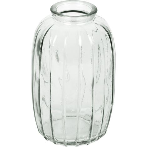 Vase Soliflore en Verre Transparent - 1 Pièce - Design Épuré - Mise en Valeur de Fleurs - Décoration Intérieure et Mariage - Hauteur 12 cm (1/5)