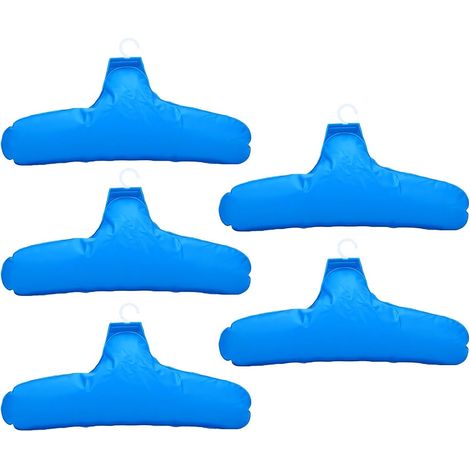 Juego de 5 perchas inflables de viaje, antideslizantes y portátiles para ropa de exterior, color azul. (1/5)