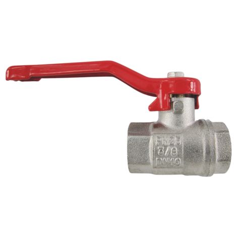 AquaCraft Kugelhahn aus Messing 1001000132 m. Hebelgriff (rund) rot, IGxIG1/2", DIN 50930-6