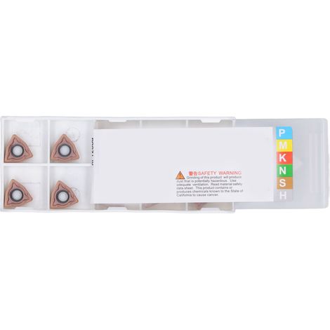Lot de 10 plaquettes de tournage carbure WCMX06T308FX, jeu d'outils CNC pour fraisage et tour, lames de rechange (1/5)
