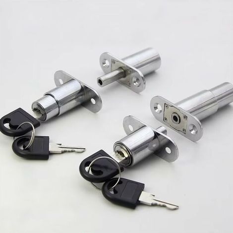 4 cerraduras de aleación de zinc para cajones y puertas corredizas, ideales para vitrinas, archivadores, cajones, armarios, escritorios, muebles, etc. (1/5)