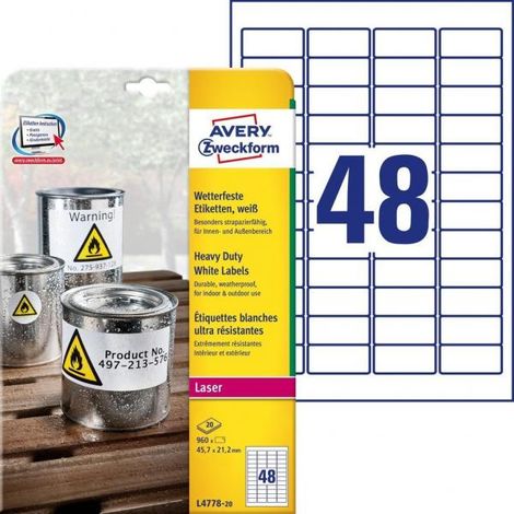 Avery L4778-20 etichetta per stampante Etichetta per stampante autoadesiva (1/3)