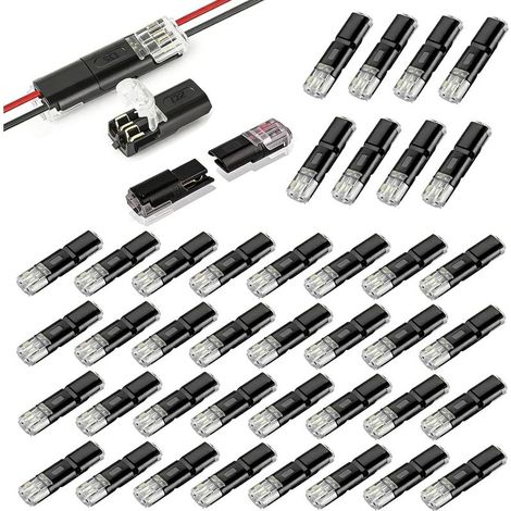 40 Pièces Connecteur Electrique Etanche, Connecteur 12V, Connecteurs Etanche 2 Fils, Connecteurs 2 Broches Rapide pour Éclairage LED et Électronique Automobile, Adaptés aux Câbles 18-22 AWG (1/5)