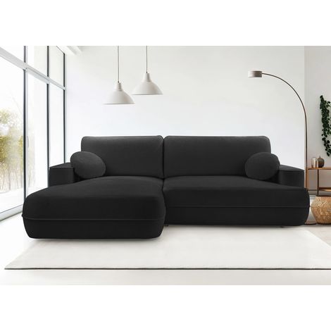 AX LIVING Ecksofa mit Schlaffunktion Peoni 267 cm elegantes Schwarz L