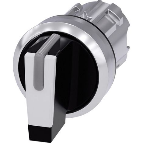 Siemens 3SU10522BL600AA0 3SU1052-2BL60-0AA0 Knebelschalter Frontring Metall, Hochglanz Schwarz, Wei (1/3)