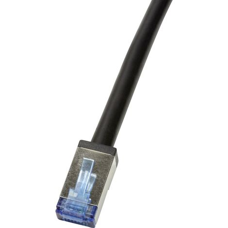 LogiLink CQ7103S RJ45 Patchkabel CAT 6a S/FTP 15.00 m Schwarz Geschirmt, UV-Beständig, Ölbeständig 1 (1/5)