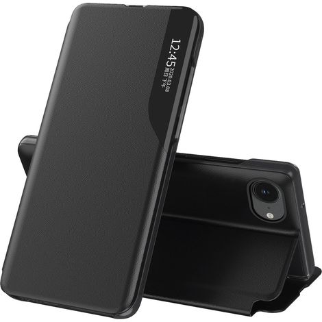 Eco Leather View Case, eine elegante Hülle mit Klappe und Ständer für das iPhone 16e – Schwarz (1/5)