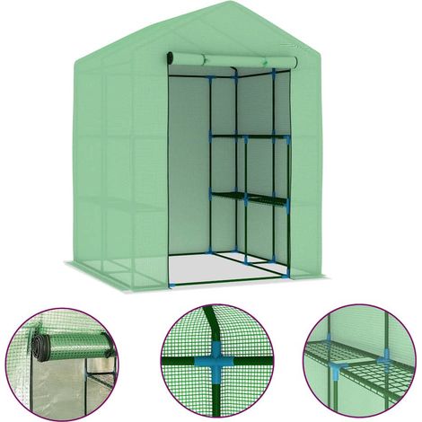 Maison Exclusive - Serre avec étagères Acier 143x143x195 cm (1/5)