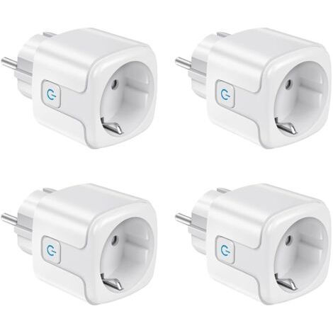CCYKXA Prise connectée Wi-Fi, prise intelligente 2,4 GHz, 16 A type F, suivi de la consommation d'énergie, commande vocale, télécommande, lot de 4 prises intelligentes, compatible avec Alexa, Google H (1/5)