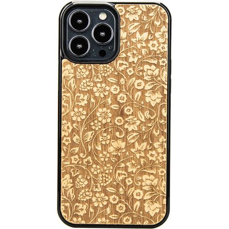 Étui en bois pour iPhone 13 Pro Max Fleurs sauvages Aniegre (1/3)