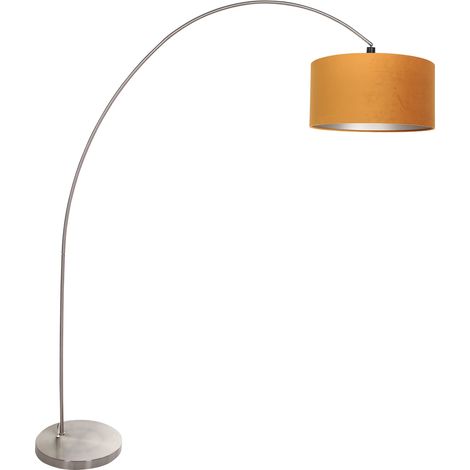 Mexlite - lampada da terra - Solva - acciaio - metallo tessuto -