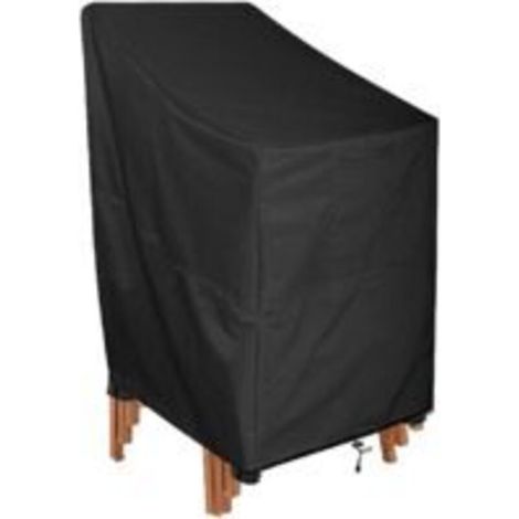 LAN Housse de chaise de jardin, imperméable, coupe-vent, protection UV, housse de chaise longue pour chaises empilables, protection de meubles de jardin - 114x85x65cm