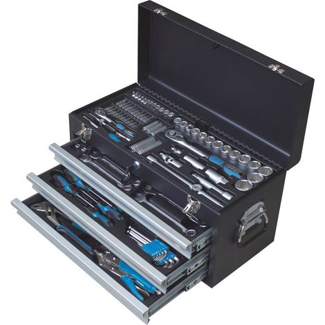 Coffre 3 tiroirs 25030 – 108 outils – Dimensions 530x240x290mm – Poids 18kg – Pour rangement professionnel d'outils – Equinoxe (1/9)