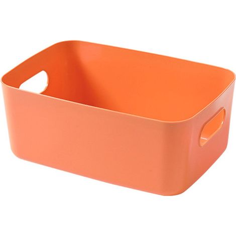 Ensemble de 6 boîtes de rangement blanches avec poignées - Paniers de rangement rectangulaires en plastique - Accessoires élégants pour la cuisine, la maison, le bureau et la salle de bain - 24 x 16,4