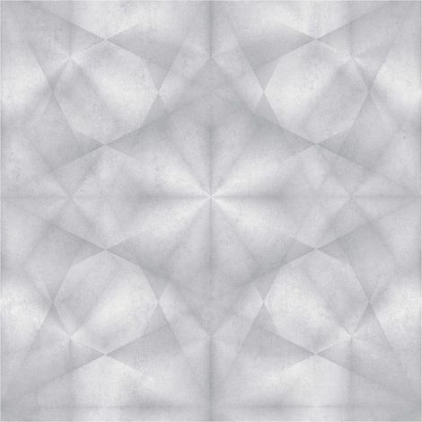 Papier peint 3D Profhome 386922 papier peint intissé gaufré à chaud légèrement texturé au style kaléidoscope satiné gris gris-clair argent 5,33 m2 (1/5)