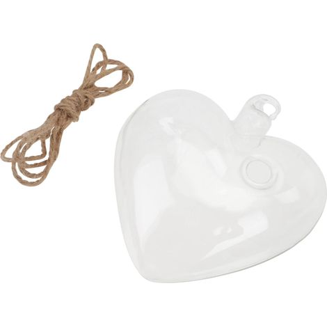 Pot de fleurs suspendu transparent en forme cœur, facile à ranger grâce sa cordelette, idéal (1/5)