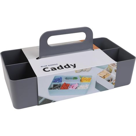 1 - Organisateur Empilable - Caddy Portable - Rangement Polyvalent Avec Séparation Amovible Pour Salle De Bain Et Bureau Gris 25x15,5x27cm
