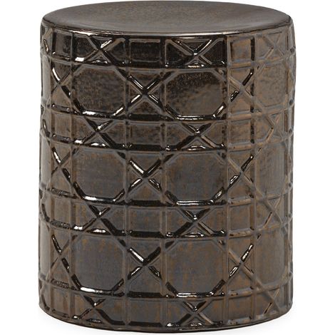 Tabouret en céramique doré esprit graphique - Doré (1/2)
