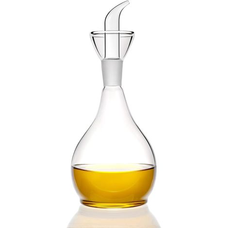 Bouteille Distributeur Huile D Olive - Verre Borosilicaté Clair 380 Ml - Carafe À Huile Et Vinaigre Avec Bec Verseur - Pour Cuisine Et Barbecue - 1 Pièce (1/5)