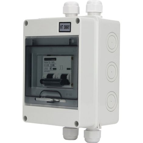 Disjoncteur miniature CC 2P 125A IP65 étanche pour système photovoltaïque solaire 1000V