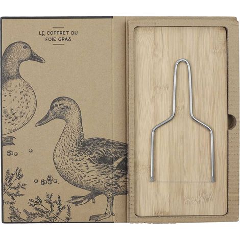 Coffret Découpe Foie Gras avec Lyre et Planche Bois (1/5)