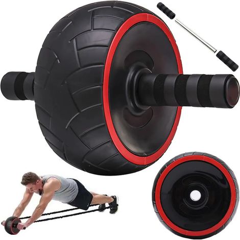 Roue abdominale AB Roller, Roue d'entraînement abdominale premium, Rouleau abdominal, Rouleau de fitness pour les abdominaux, Roue pour les muscles abdominaux, Poignées dorsales, Sporttrend Retoo