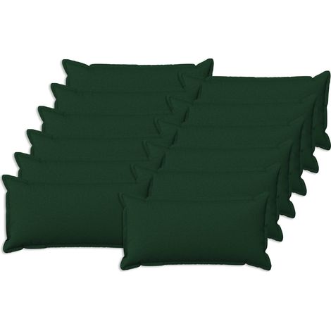 Housse de coussin 12 pcs HOUTEN Vert foncé 40 x 80 cm vidaXL