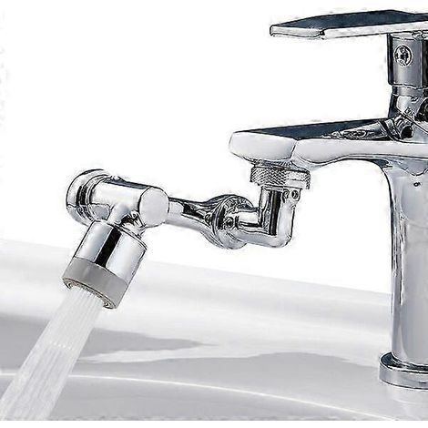 Rallonge de robinet, double sortie d'eau, laiton chromé, universelle pour lavabo et évier (1/5)