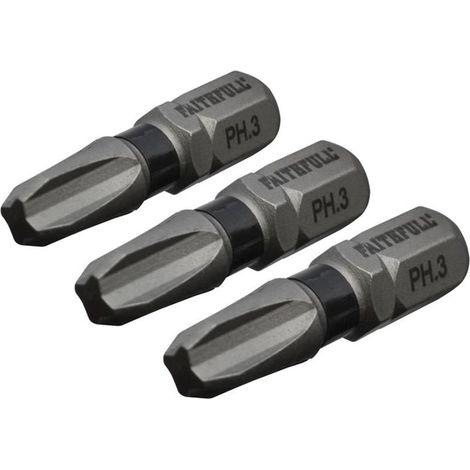 Philips Impact Screwdriver Bits PH3 x 25mm - Pack of 3 (1/2)