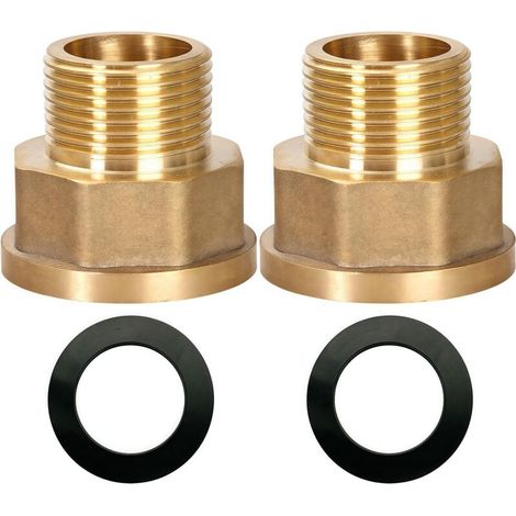 Mamelon double G1/2" (Ø 20mm) laiton mâle,4 pièces hexagonal G1/2"M/M,Raccord de jonction 2 x M Raccord fileté,Double mamelon Raccords en convient pour l'eau potable À Manchon Réduit Femelle/Mâle (1/5)