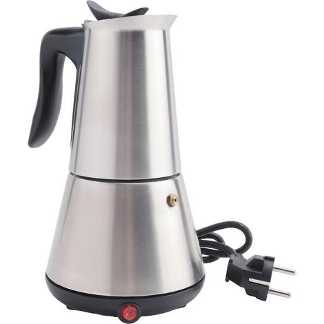 Cafetière électrique à percolation 6 tasses en acier inoxydable, style classique, prise européenne (1/5)