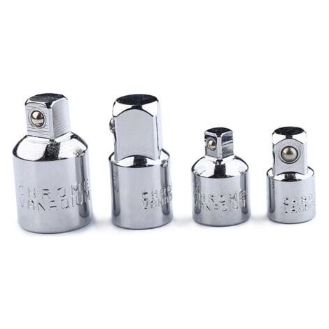 Adaptador de trinquete de 4 piezas, adaptador de trinquete de 1/2 a 3/8-3/8 a 1/2-1/4 a 3/8-3/8 a 1/4, reductor de dados para dados y puntas. (1/5)