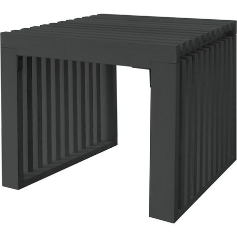 Home Deluxe - Banco de madera LORA negro - 50 cm