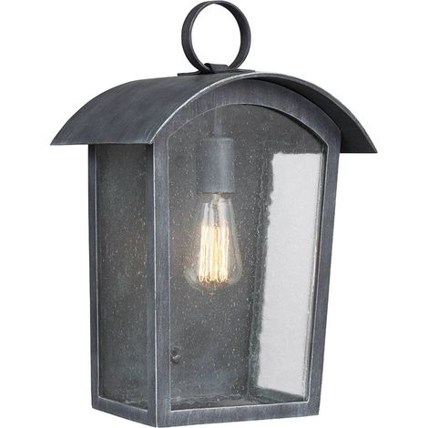 Lampada da esterno lampada da parete lanterna nera H 41,3 cm lampada da giardino 1 fiamma E27 cortile (1/5)