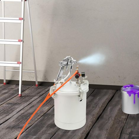 Pistolet à peinture de 10 l, réservoir sous pression, récipient de peinture de 10 l avec buse de 3 mm, pression de fonctionnement 45 à 60 psi, système de pulvérisation, pistolet à peinture