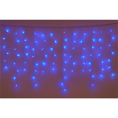 Guirlande lumineuse ETTROIT 200 LED, 3 m, lumière bleue, câble blanc, IP65, extensible, effet flash, avec fils uniformes de 1 mètre, guirlande de Noël, boutiques, balcon de Noël (1/5)