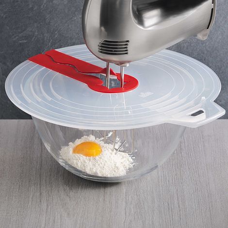 Splatter Guard - 34 x 31 cm - ABS Kitchen Hand Mixer Splash Shield for Whisk Bowl Cover - Baking Accessory - 1 Piece (1/5)