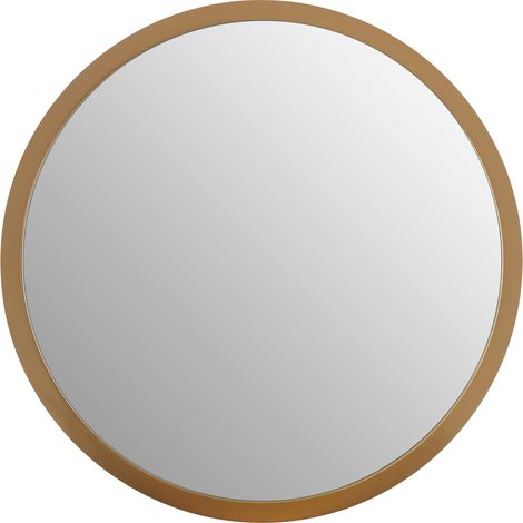 Premier Housewares Wall Mirror Bathroom / Bedroom / Hallway Wall Mounted Small Gold Mirrors / Round Minimalistic Mirrors For Living Room 4 x 34 x 34 (1/5)