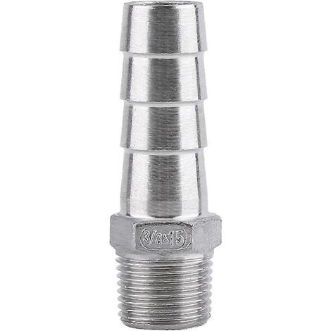 Raccord fileté mâle à embout cannelé pour tuyau de gaz combustible, connecteur BSP (3/8" x 15 mm), qualité supérieure WHBYV (1/4)