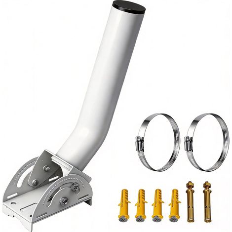 Support d'antenne universel, résistant aux intempéries, accessoire de montage sur poteau en J de 25 cm pour antenne TV extérieure, support de pont sans fil, poteau et support mural pour point d'accès (1/5)