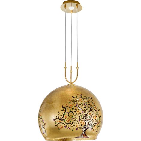 Kolarz LUNA Plafonnier suspendu à dôme en verre 2 lumières or 24 carats