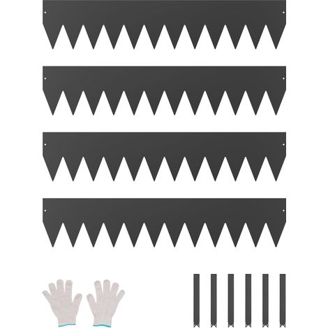 VEVOR Bordatura in Acciaio Metallo Antiruggine per Giardino, Bordatura Pieghevole per Prato Resistente, Facile da Installare, Divisorio Aiuole Cortile, Nero 4 Pezzi 1016 x 203 x 1,5 mm (1/5)